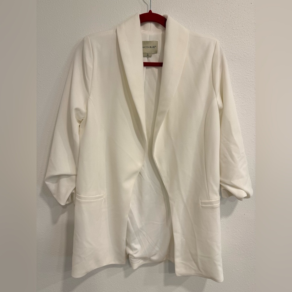 White Shawl Collar Blazer